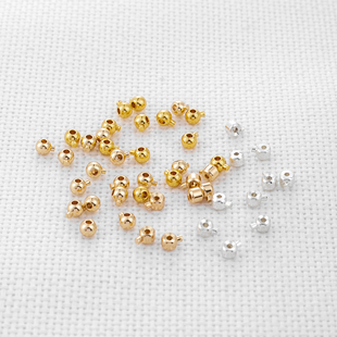 14k包金配件卡线扣按扣珍珠手链项链收尾连接扣定位扣diy手工饰品