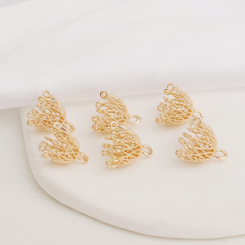 镂空皇冠花苞吊坠流苏帽托diy