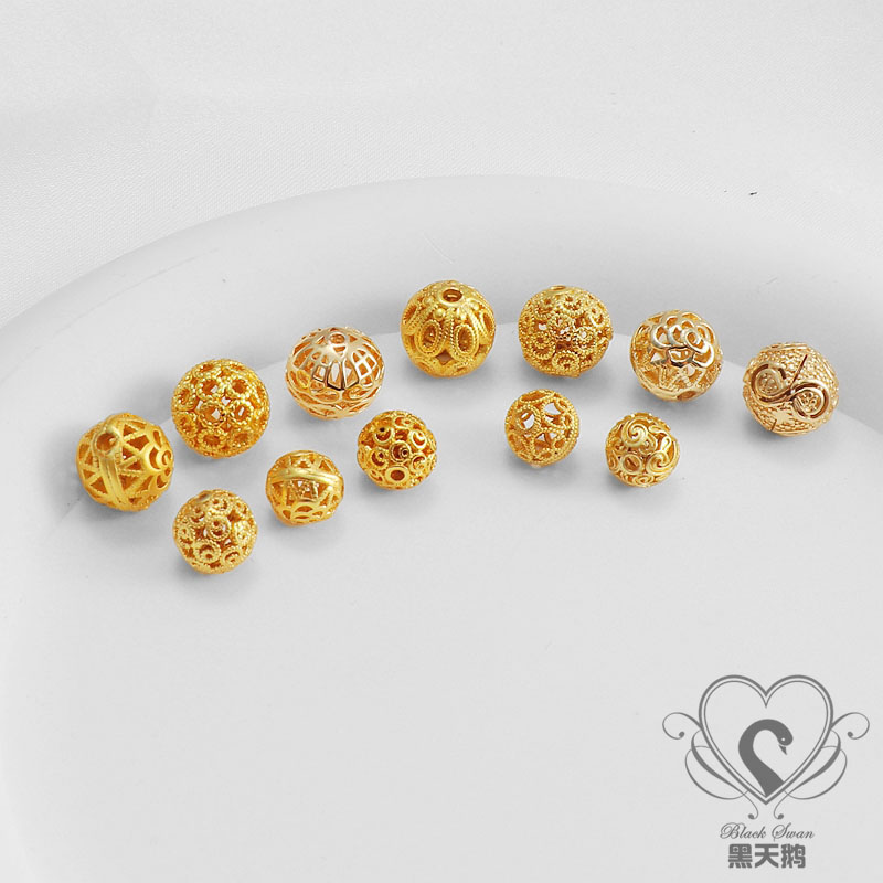 镂空花纹圆珠DIY手链项链配珠