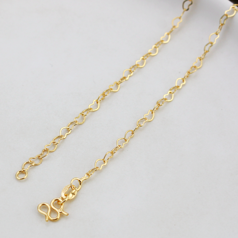 14K包金保色爱心链3mm项链镀金成品项链45CM链条diyk金饰品链子