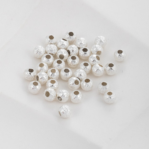 银色保色磨砂金珠diy饰品
