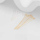 14K包金针保色银色九形针DIY配件9字针串珠针圆头T针手链项链饰品