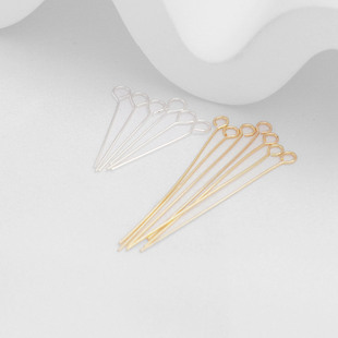 14K包金针保色银色九形针DIY配件9字针串珠针圆头T针手链项链饰品