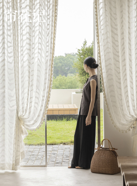 Cynthia小众风格 北欧意式极简风 柔软棉感窗纱定制客厅单层纱帘