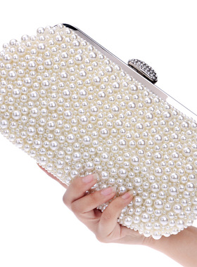 高档珍珠包包穿配旗袍的手提包精致晚宴包女士手拿包喜妈妈婚宴包