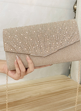 跨境烫钻配礼服的手拿包轻奢手包晚宴包精致手提包宴会斜挎包女包