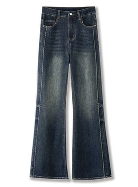 【UUS-玉米专享】UUS - 莲藕花弹力微喇不贴腿牛仔裤/加绒款