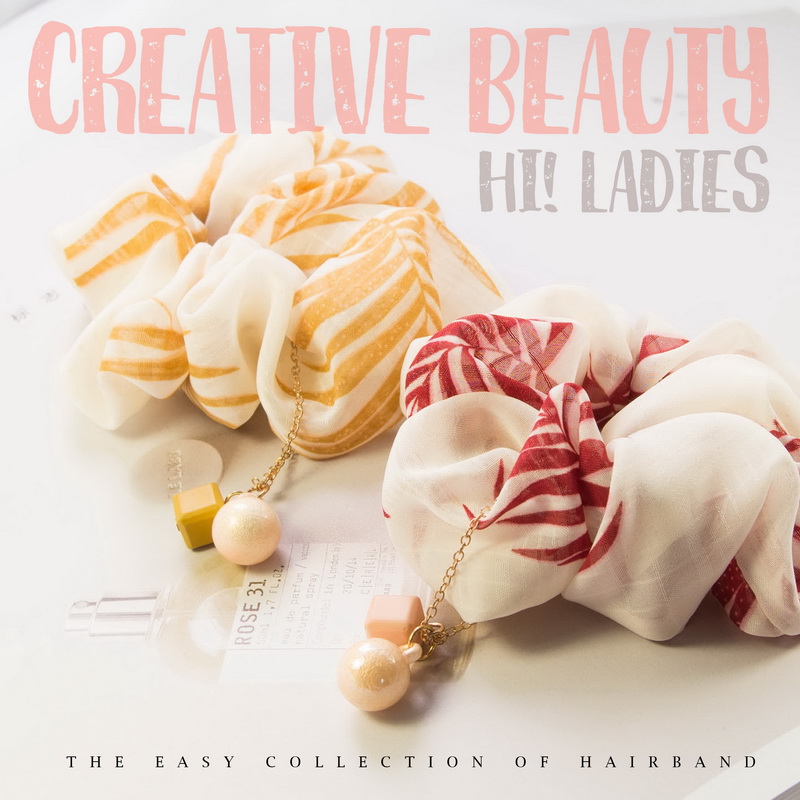 印花吊坠皮筋头饰大发圈