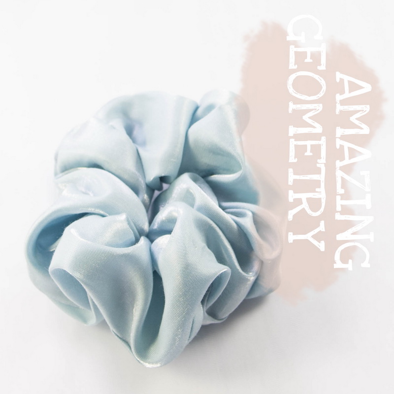 发圈冰丝治愈亮丝天蓝冰河