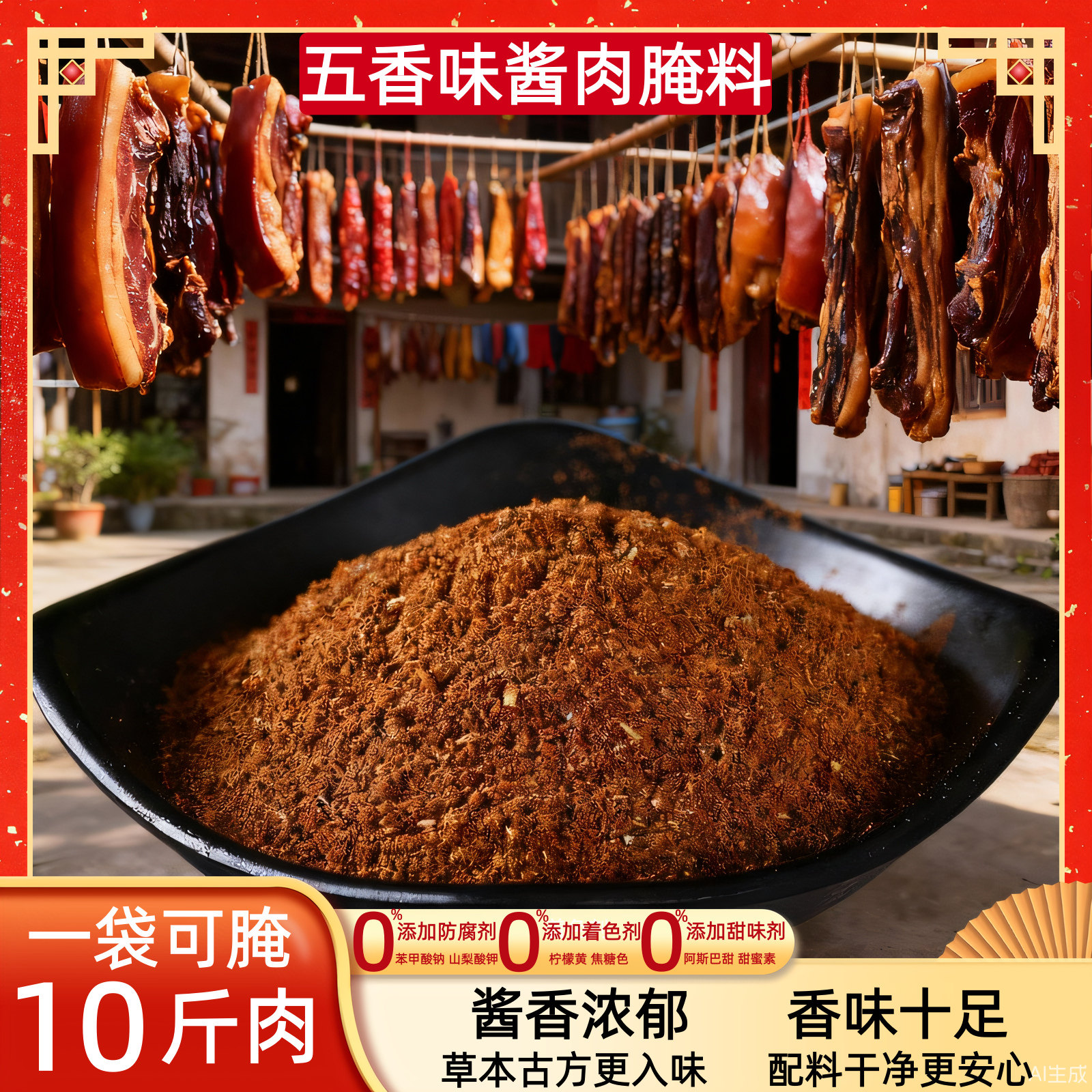 五香酱肉腊肉风干肉风干鸡鱼鹅调料腌料家用自制非太白腌腊肉配方