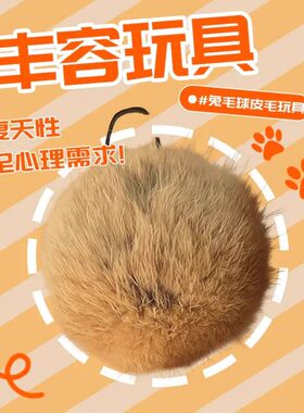 逗猫球兔毛球逗猫棒静音猫玩具