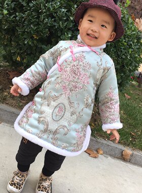 手工棉花儿童旗袍宝宝中小加厚
