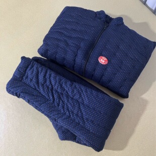 宽格子男裤 青少年中大童家居服冬加厚新款 子 男士 手工棉花棉袄棉裤