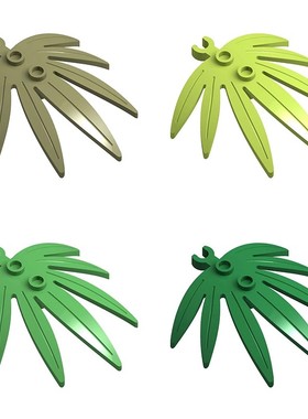 50块 MOC国产小颗粒积木 兼容乐高 10884 植物 棕榈树叶