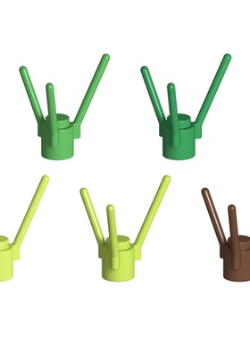 100块 MOC国产小颗粒积木零件 兼容乐高 植物小草花茎 3741