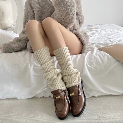 袜子女秋款中筒堆堆袜y2k宽松袜套配雪地靴保暖腿套长筒小腿袜棉