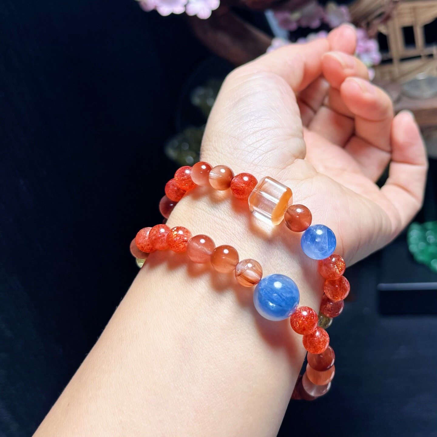 收藏品天然金太阳水晶多宝魔丸超手饰/手串