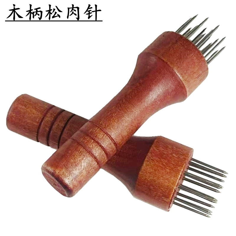 松肉针细家用扣肉插扎肉神器肉皮扎孔器炸牛排工具304不锈钢