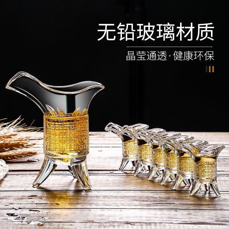 Ins创意搞怪秦始皇古代三足杯仿图片