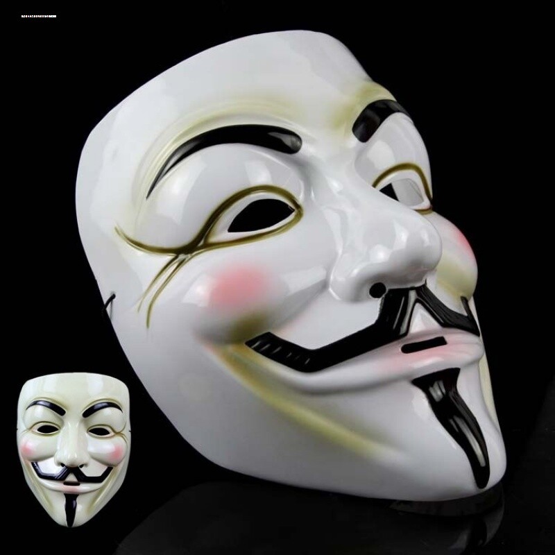 v字仇杀队面具全脸男生假面抖音同款万圣节cos人脸恐怖白色面具酷