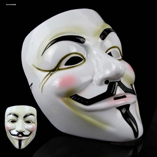 v字仇杀队面具全脸男生假面抖音同款万圣节cos人脸恐怖白色面具酷