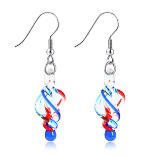 欧美热销穆拉诺设计灵感时尚个性琉璃螺旋龙卷风吊坠耳环项链套装