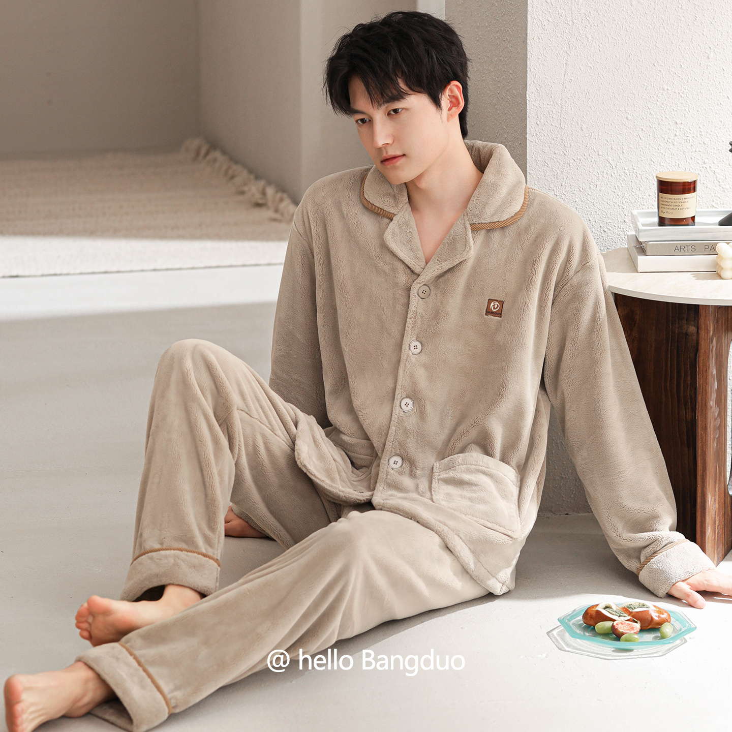 【抗静电】睡衣男士冬季珊瑚绒加厚加绒秋冬款法兰绒可外穿家居服