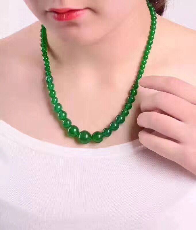 5A级纯天然绿玛瑙塔链项链女款水晶送妈妈亲友本命年饰品