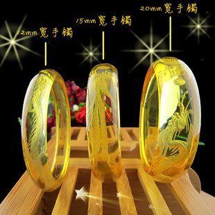 天然水晶手镯 正品黄水晶黄龙凤手镯 黄水晶手镯包邮