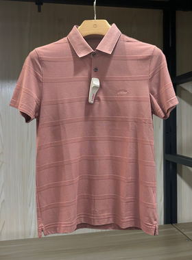 金利来男装T恤衫夏款修身翻领常规纯色休闲短袖MTS22111514-31