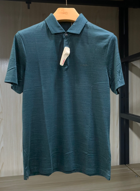 金利来男装T恤衫夏款含桑蚕丝翻领常规休闲短袖MTS21121465-74