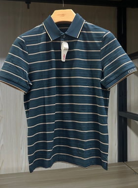 金利来男装T恤衫夏款含桑蚕丝常规翻领休闲短袖MTS22111438-54