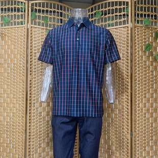 罗茜奥含桑蚕丝棉质柔软清爽格纹短袖T恤11534157