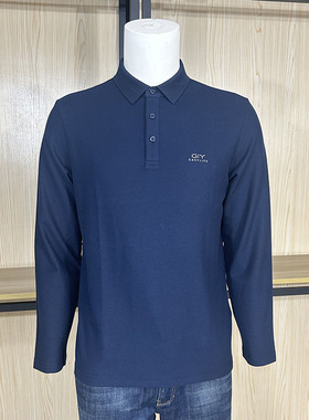 金利来GY男装长袖POLO衫秋冬季纯色休闲翻领T恤TLF0029-PT221-95