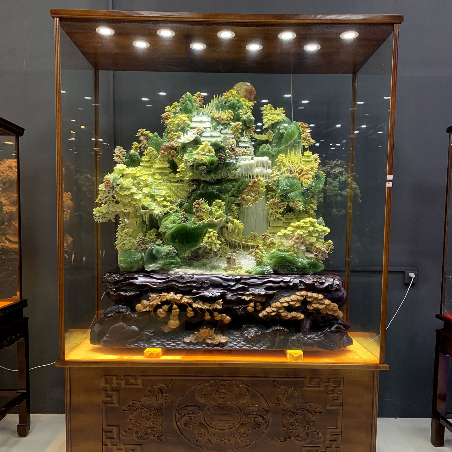 天然玉石岫玉山水三羊开泰江山如画财源滚滚公司酒店客厅摆件包证