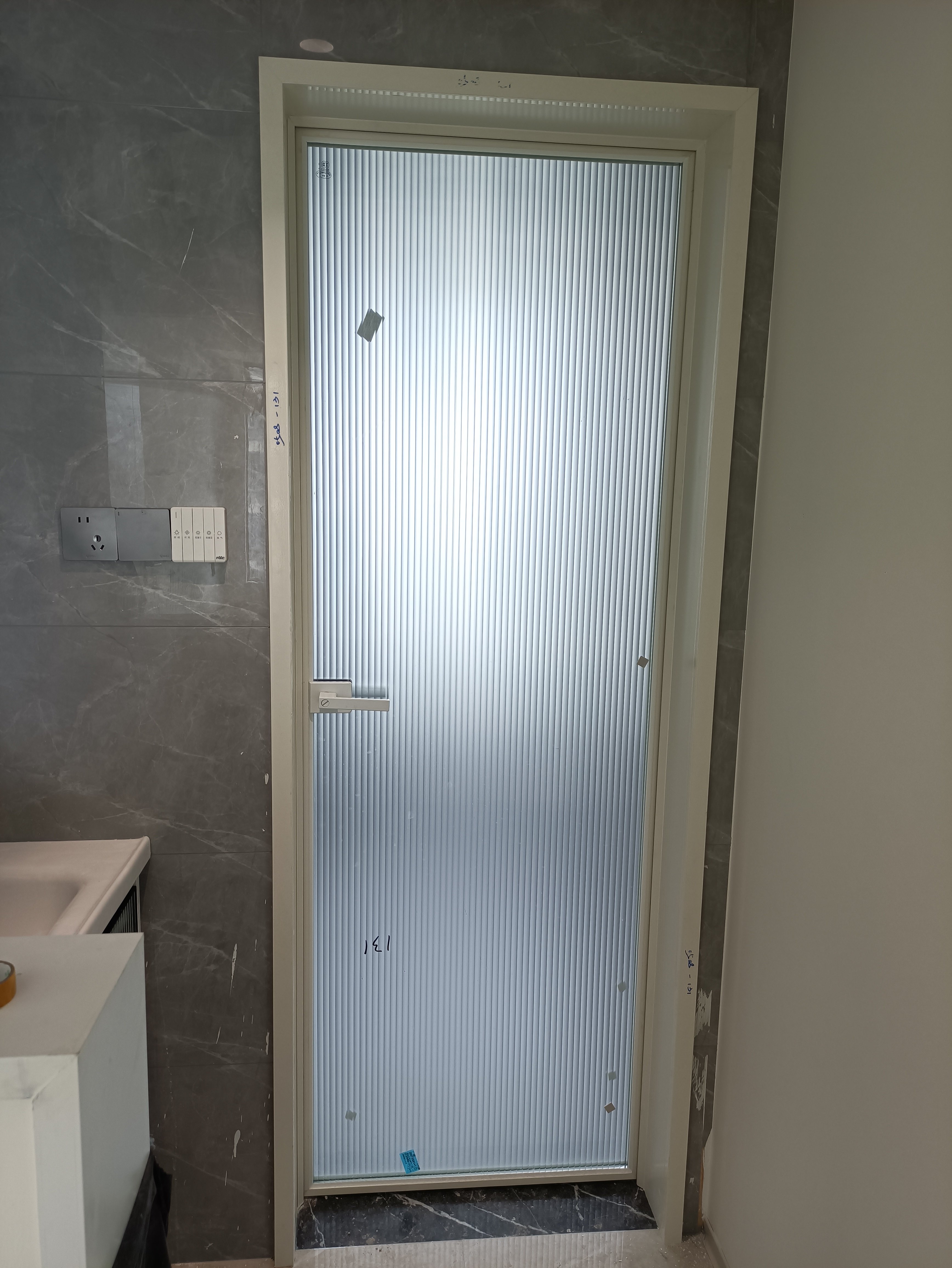 极窄边卫生间门平开门浴室门超白长虹玻璃油砂玻璃厨房厕所门定制