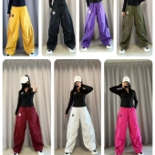 舒适街舞爵士广场舞队服韩版 棉宽松大T伞兵裤 曳步舞套装 2025新款