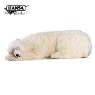 摆件4869 HANSA大号睡姿北极熊毛绒公仔女生抱枕陪睡玩偶礼物软装