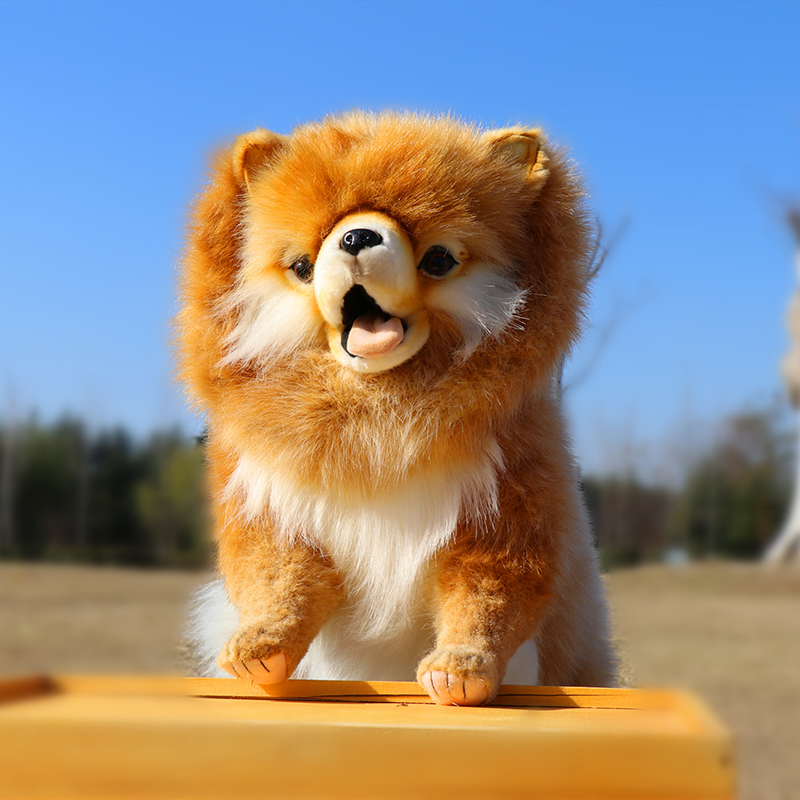 hansa 进口仿真狗拉布拉多博美犬哈士奇毛绒狗狗玩具安抚公仔玩偶