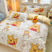 小熊维尼纯棉床上四件套全棉儿童床品卡通宿舍床单三件套被套床笠