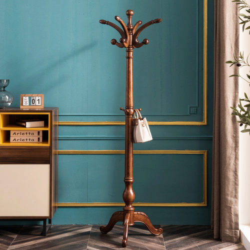 欧式实木衣帽架卧室落地挂衣架