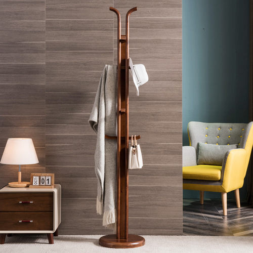 实木衣帽架高级感木质新中式衣架