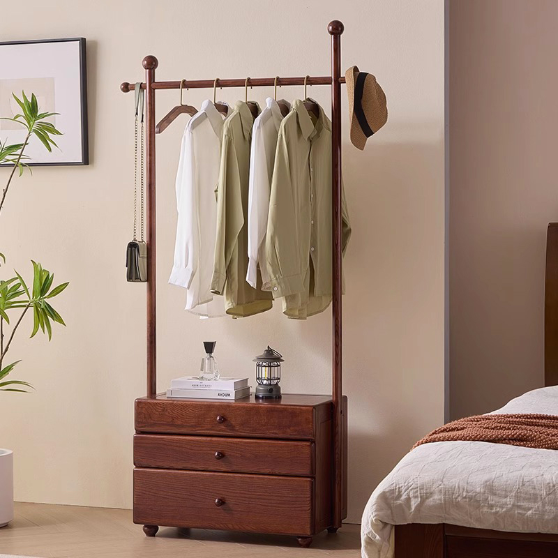 多功能落地式实木衣帽架挂衣架
