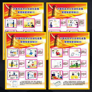 NAH32计算机及办公自动化设备管理安全保密须知挂图宣传画套图