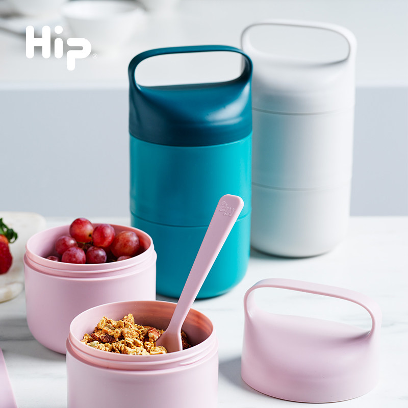 环保hip食品级塑料提手便当盒