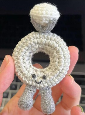 纯手工毛线钩针编织jellycat立体玩偶小戒指diy材料包仪式感礼物