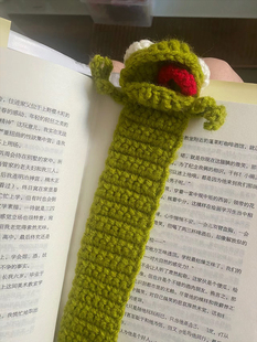 小红书同款毛线钩针压扁青蛙书签手工编织diy材料包送舍友礼物