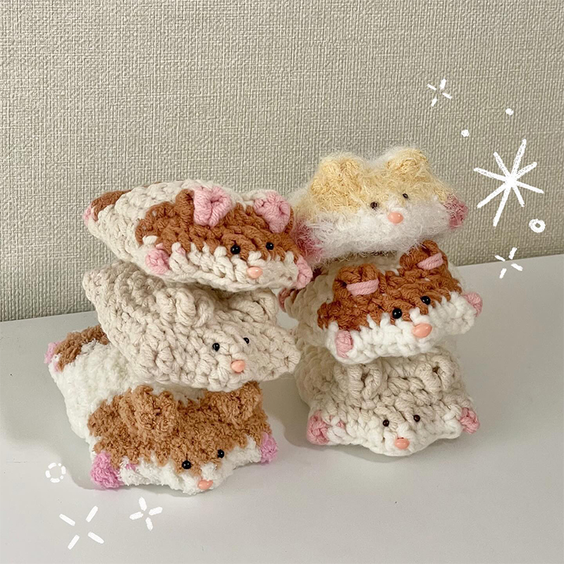 毛线钩织可爱迷你鼠饼玩偶diy自制材料包手工钩织钥匙挂件送礼物