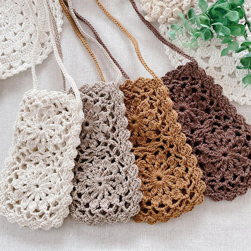 细手工钩织手机包ins风