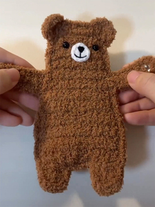 七夕情人节礼物手工编织diy材料包毛线钩针可爱小熊耳机包挂件